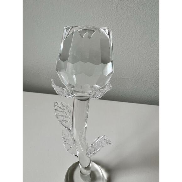 Vintage Glass Rose Tulip Flower Long Stem *Read One Broken Petal - Picture 6 of 7